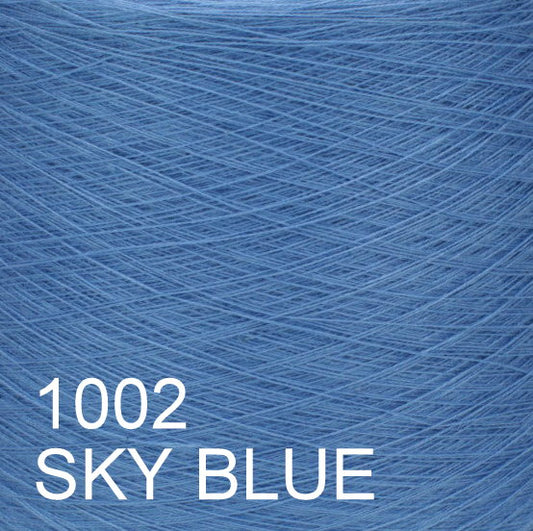 MACHINE KNITTING CONE YARN 50/50 COTTON ACRYLIC 1300 g 1002 SKY BLUE