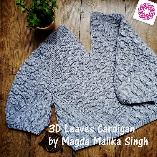 3D LEAVES Cardigan Crochet Pattern