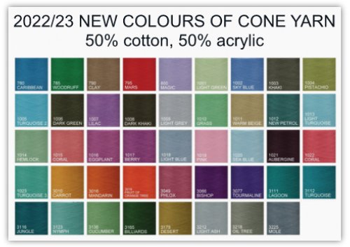 Printed Colours Chart of new colours 2022/23 (GRATIS)